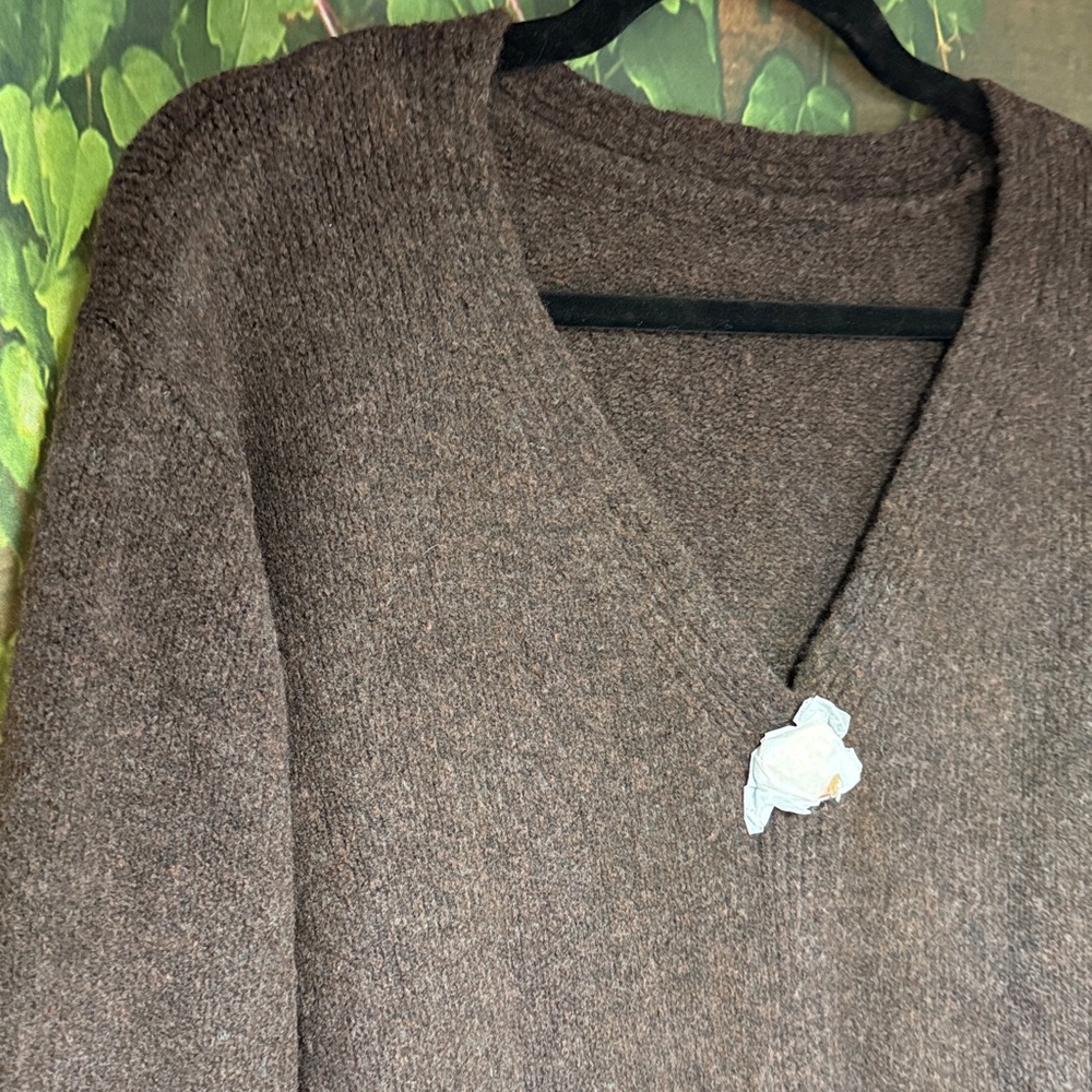 🆕Elegant Brown Sweater with gold Accent buttons